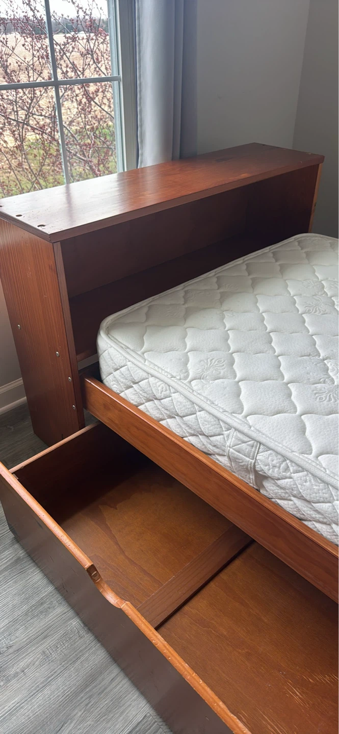 Wooden Bunk Bed with Drawers and Mattresses - photo 3