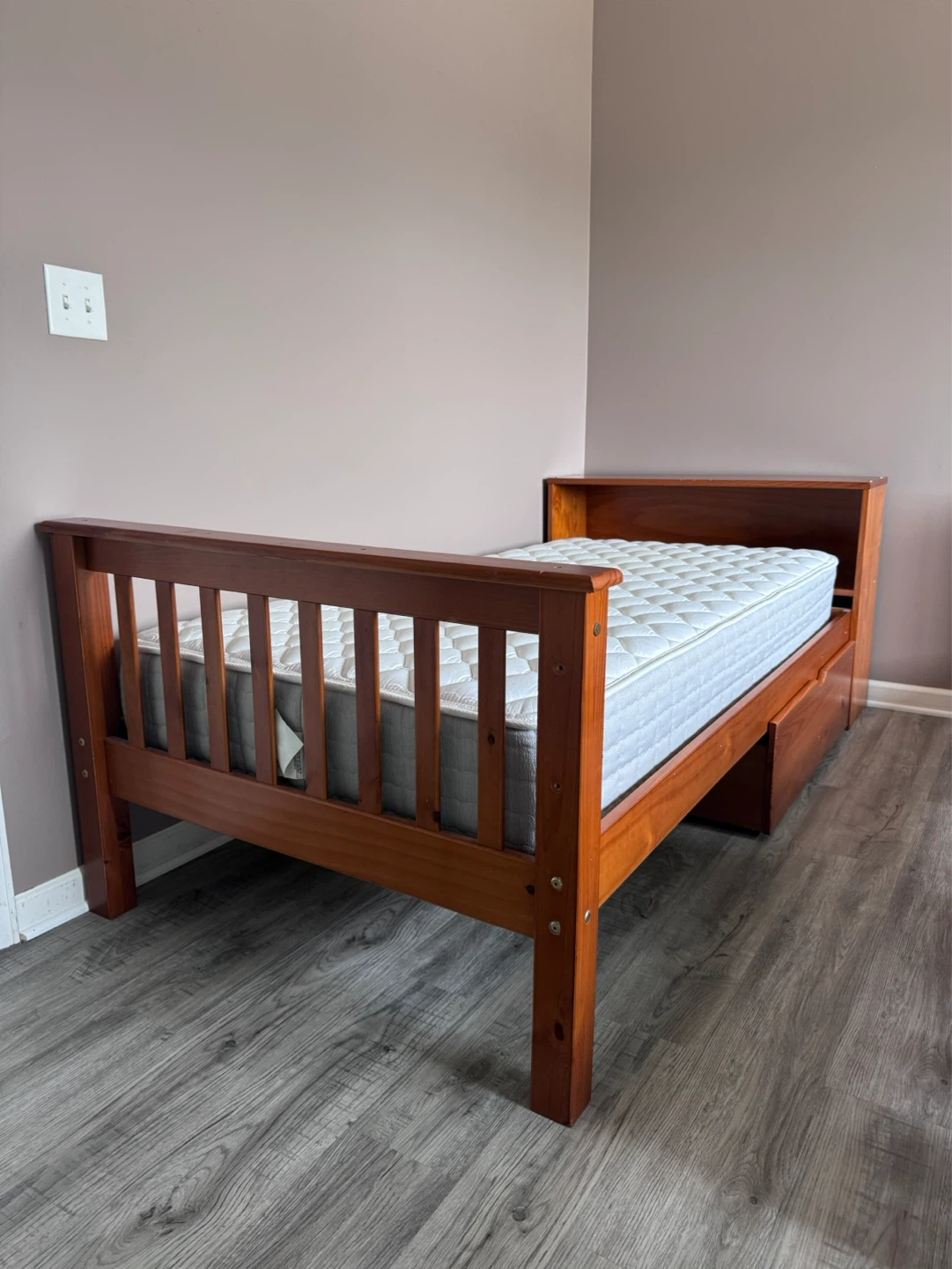 Wooden Bunk Bed with Drawers and Mattresses - photo 4