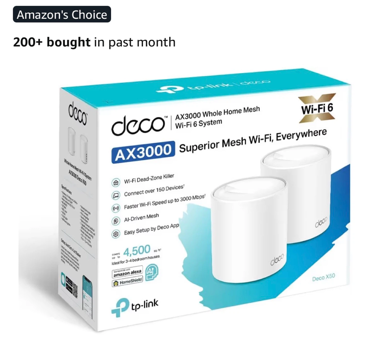 TP-Link Deco X50 AX3000 Whole-Home Mesh Wi-Fi 6 System (2-Pack) - photo 4