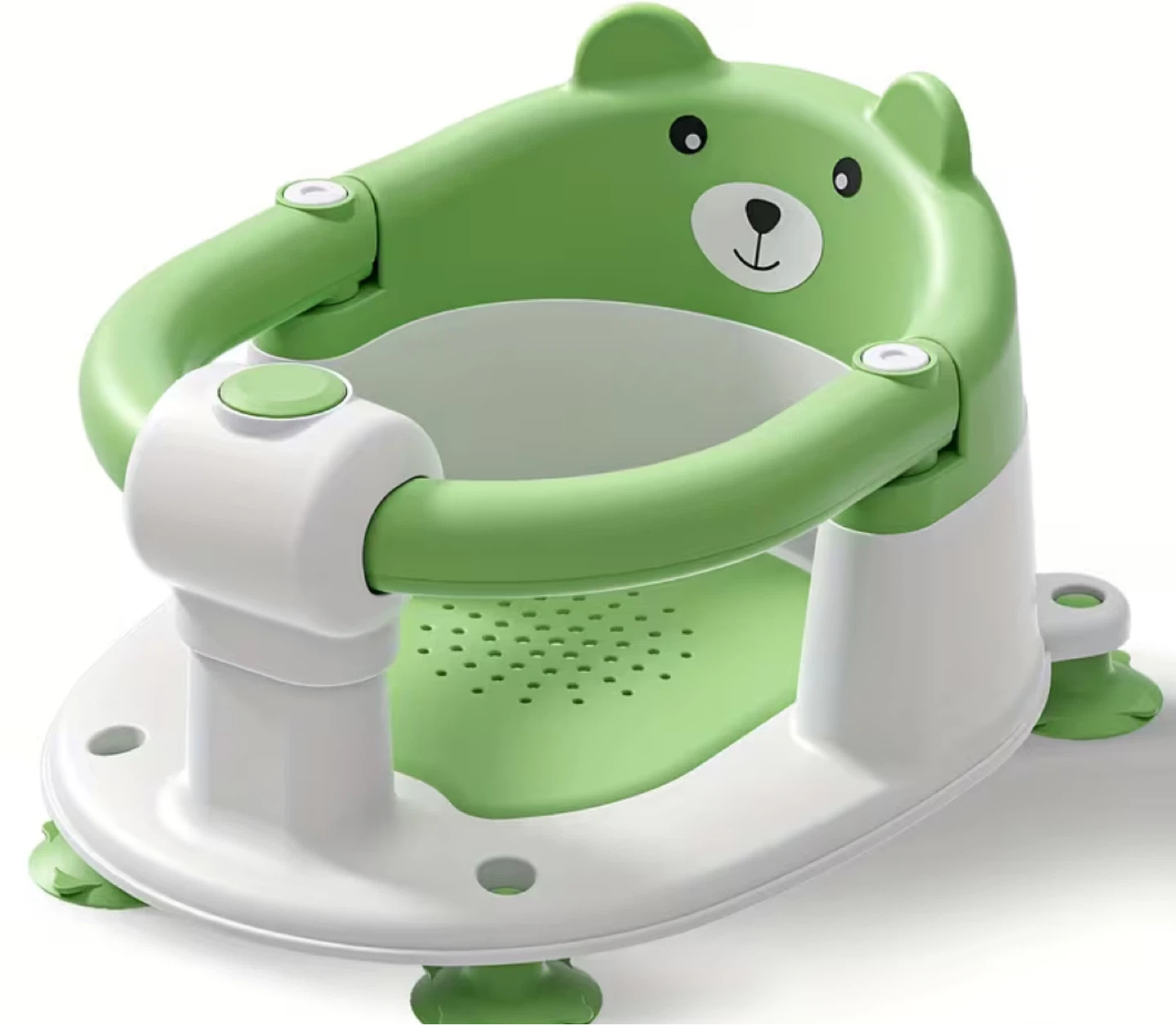 Green Baby Bath Seat with Bear Design