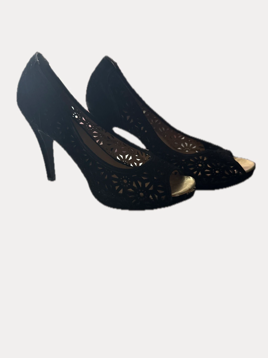 Black Peep-Toe Heels - photo 2
