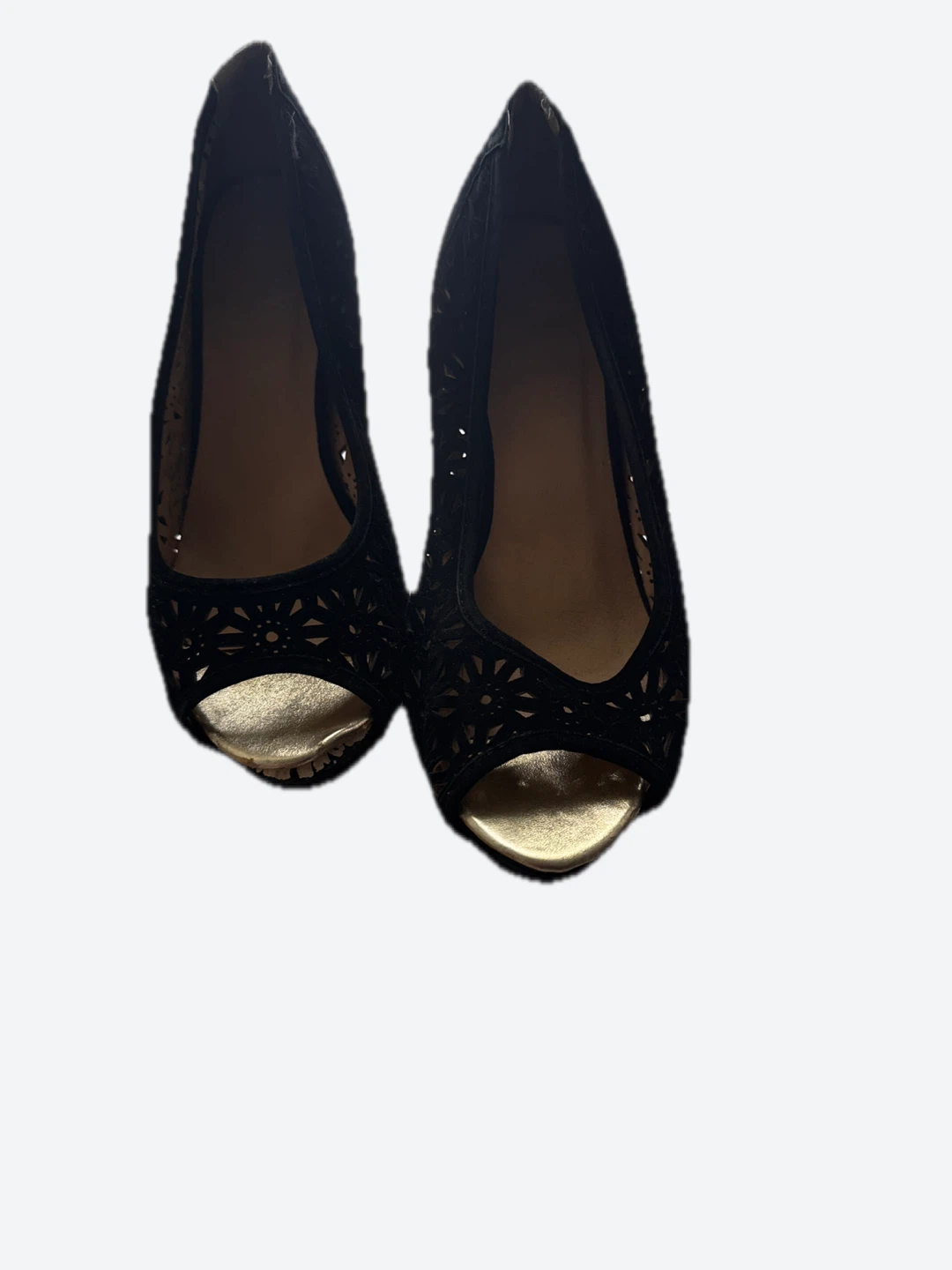 Black Peep-Toe Heels
