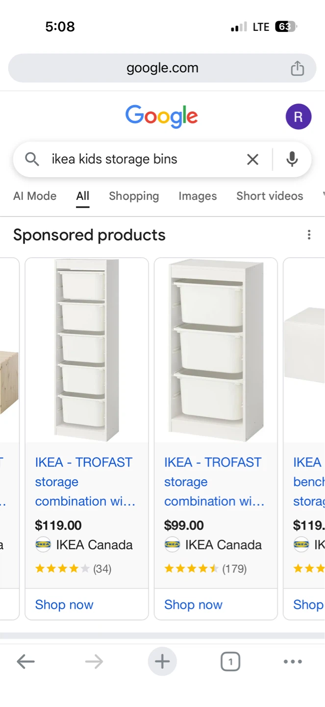 IKEA TROFAST Storage Unit with Bins