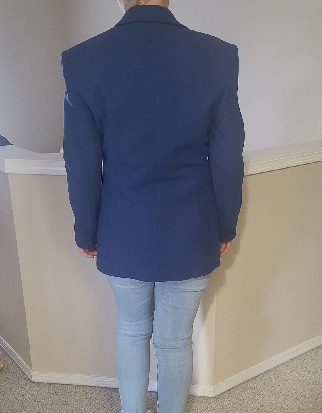 Navy Blue Double-Breasted Blazer - photo 2
