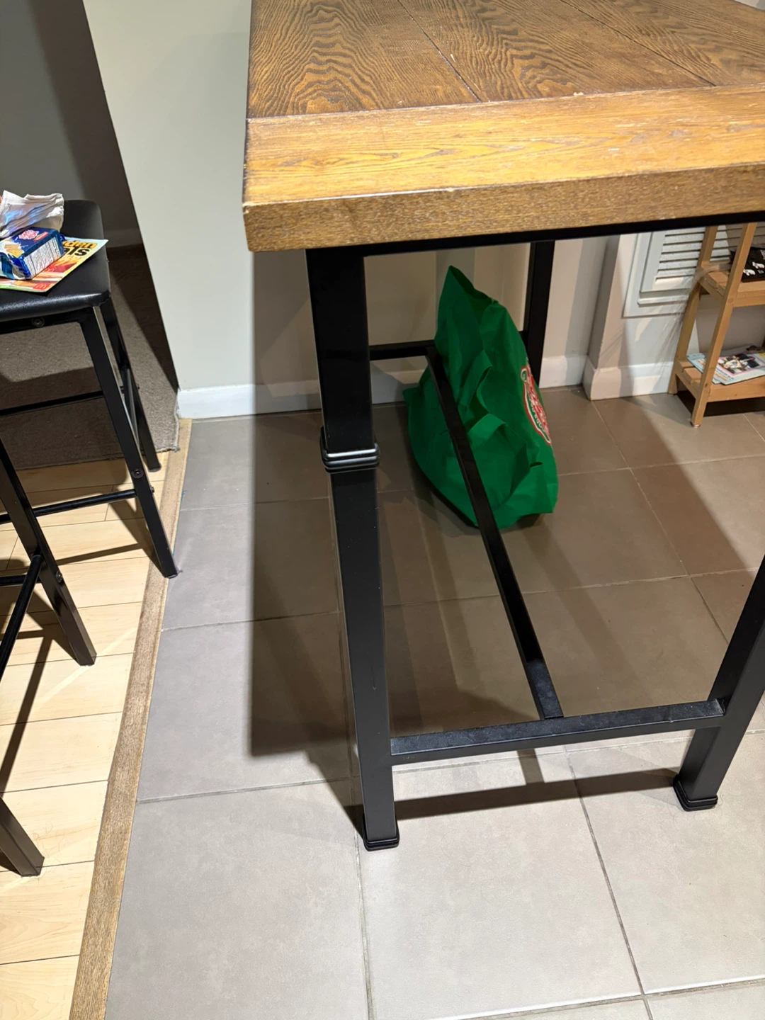 Set of 2 Black Faux Leather Bar Stools with table - photo 3