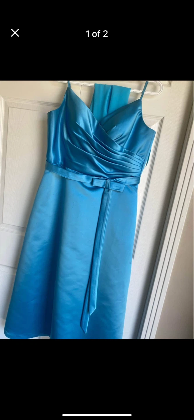 Strappy Blue Bridesmaid Dress - photo 2