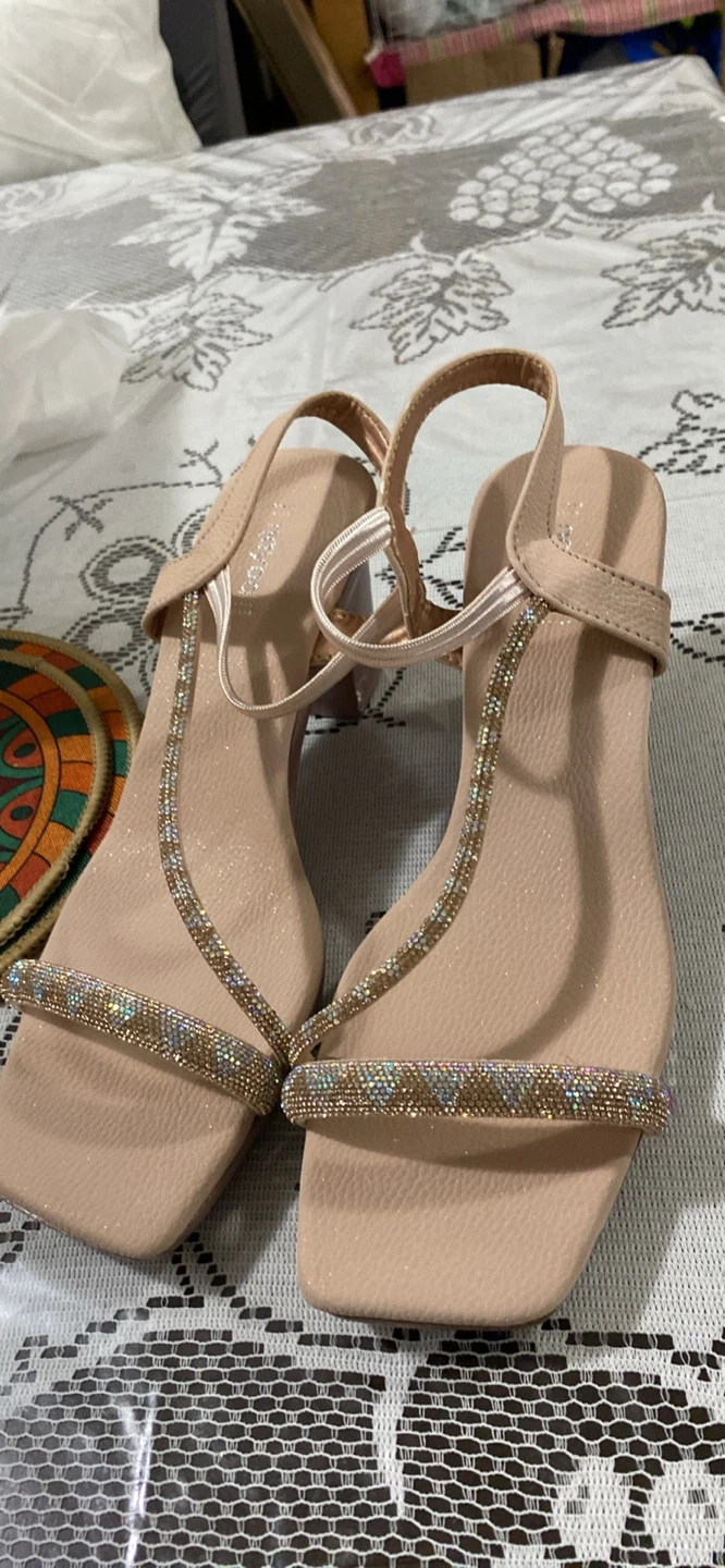 Beige Embellished Heeled Sandals - Size 41 - photo 2