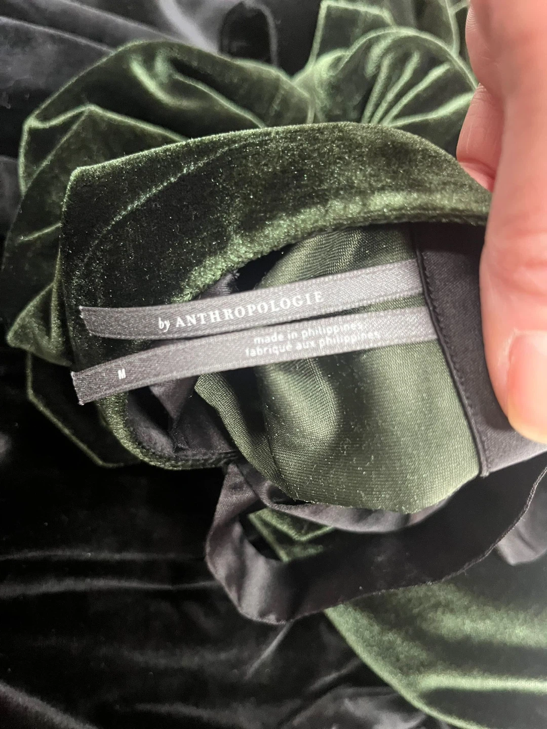 Anthropologie Velvet Dress - Green - Size M - photo 5