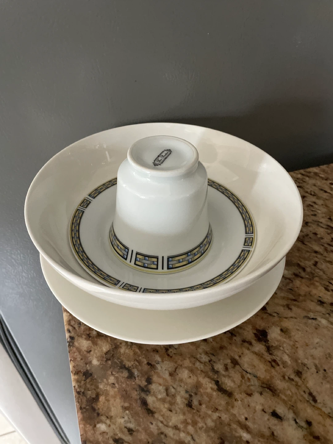 White Ceramic Bowl/plate and Cup with Saucer Set - photo 4