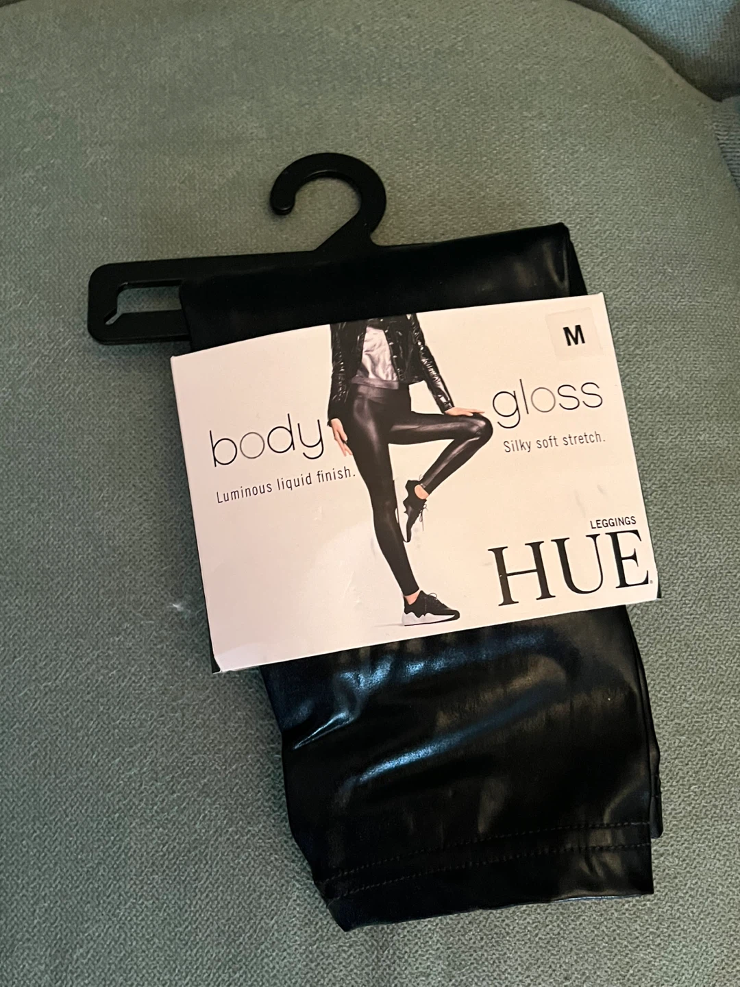 HUE Women's Body Gloss Leggings Black Size Medium