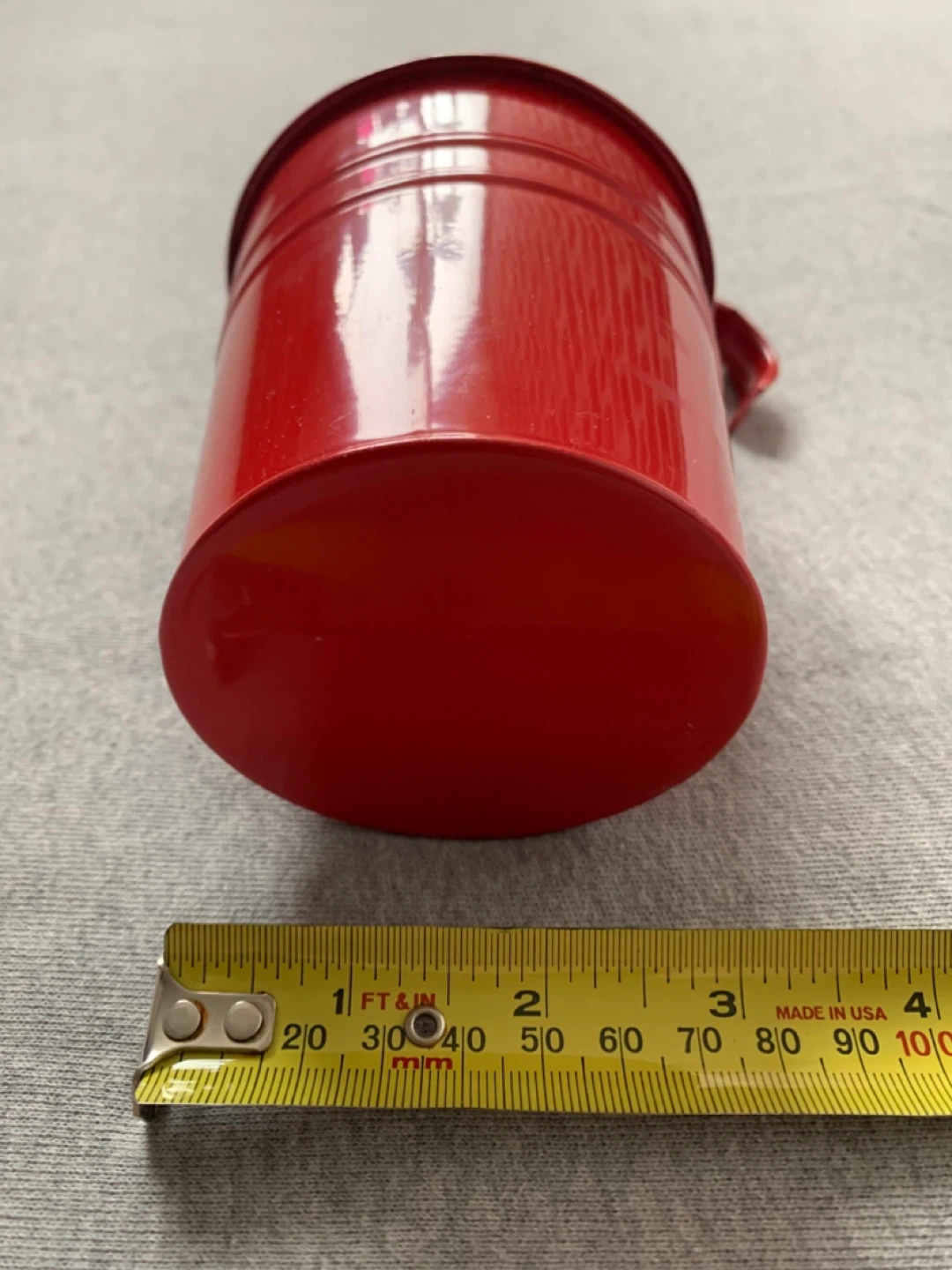 Red Hanging Metal Bucket - photo 4