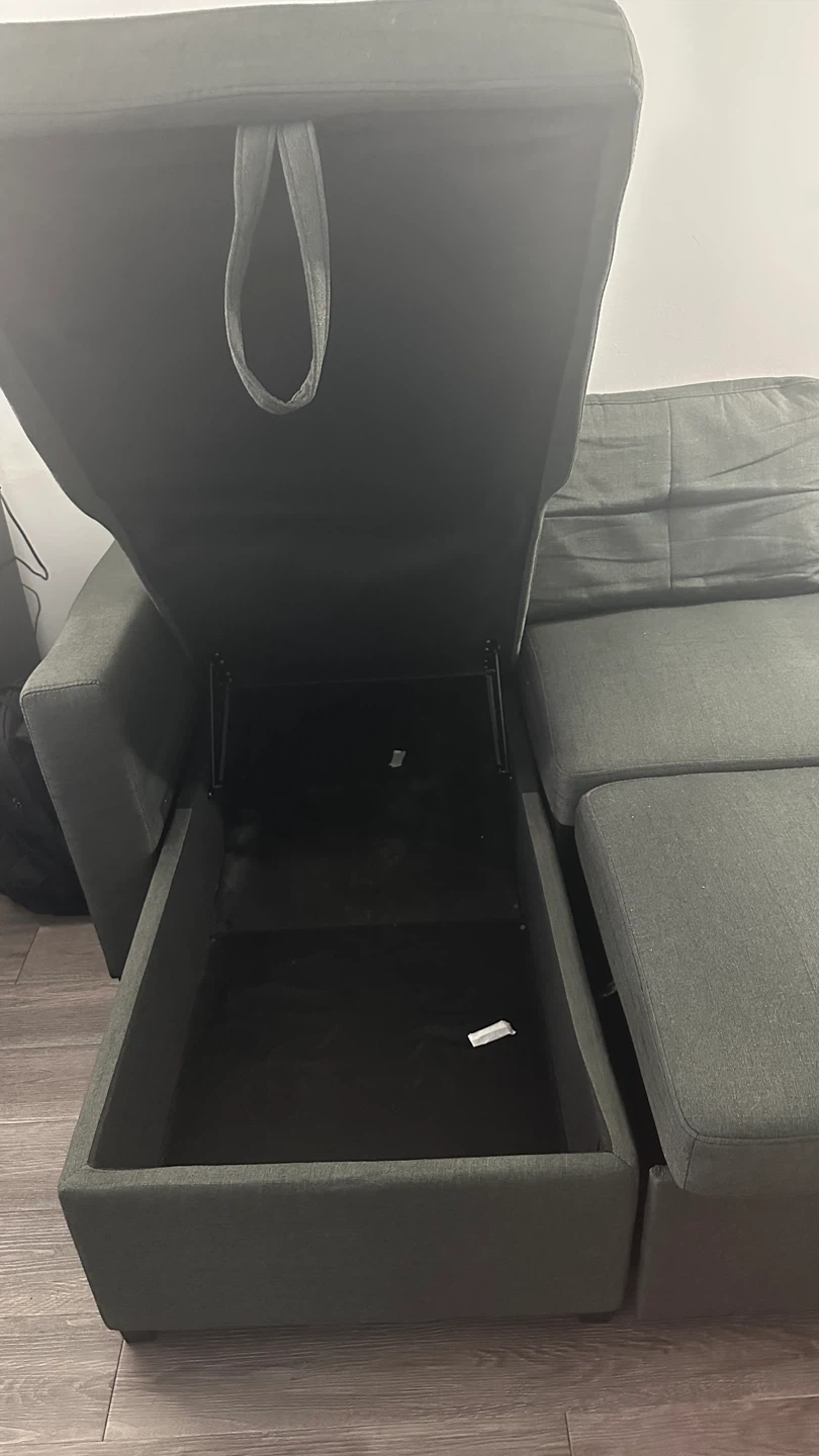 Grey Sectional Sofa with Storage