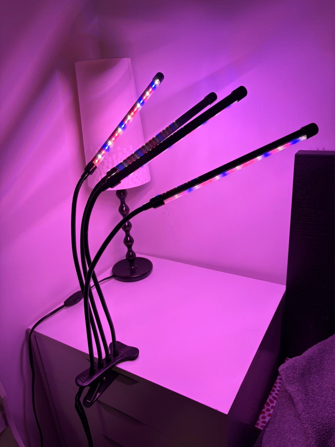 Clip-On Grow Light with 4 Flexible Goosenecks