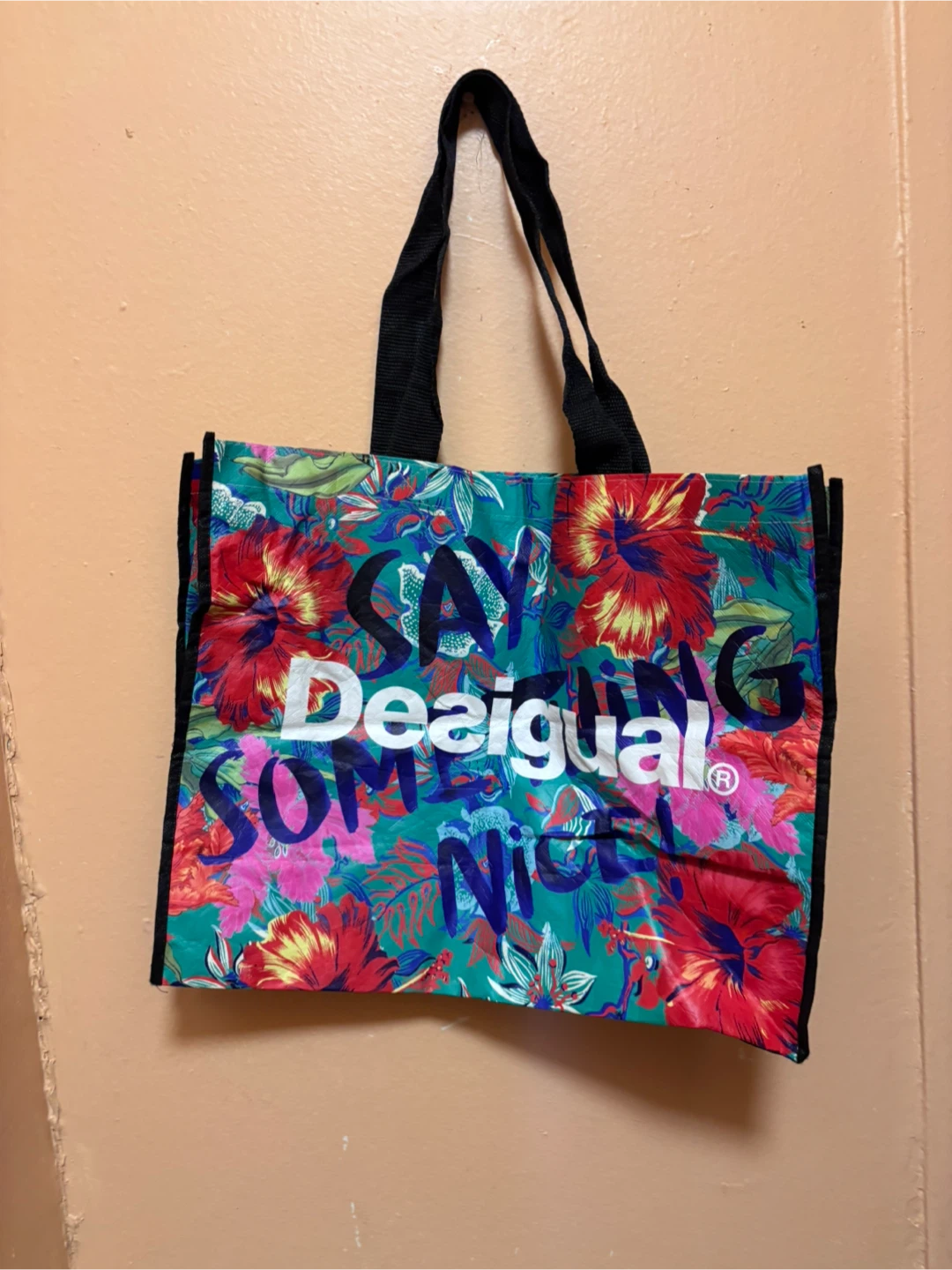 Desigual "Saying Something Nice" Reusable Tote Bag