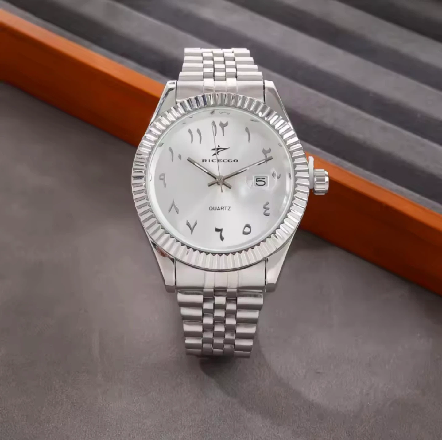 Arabic Numeral Silver Watch – New in Box | Datejust Style