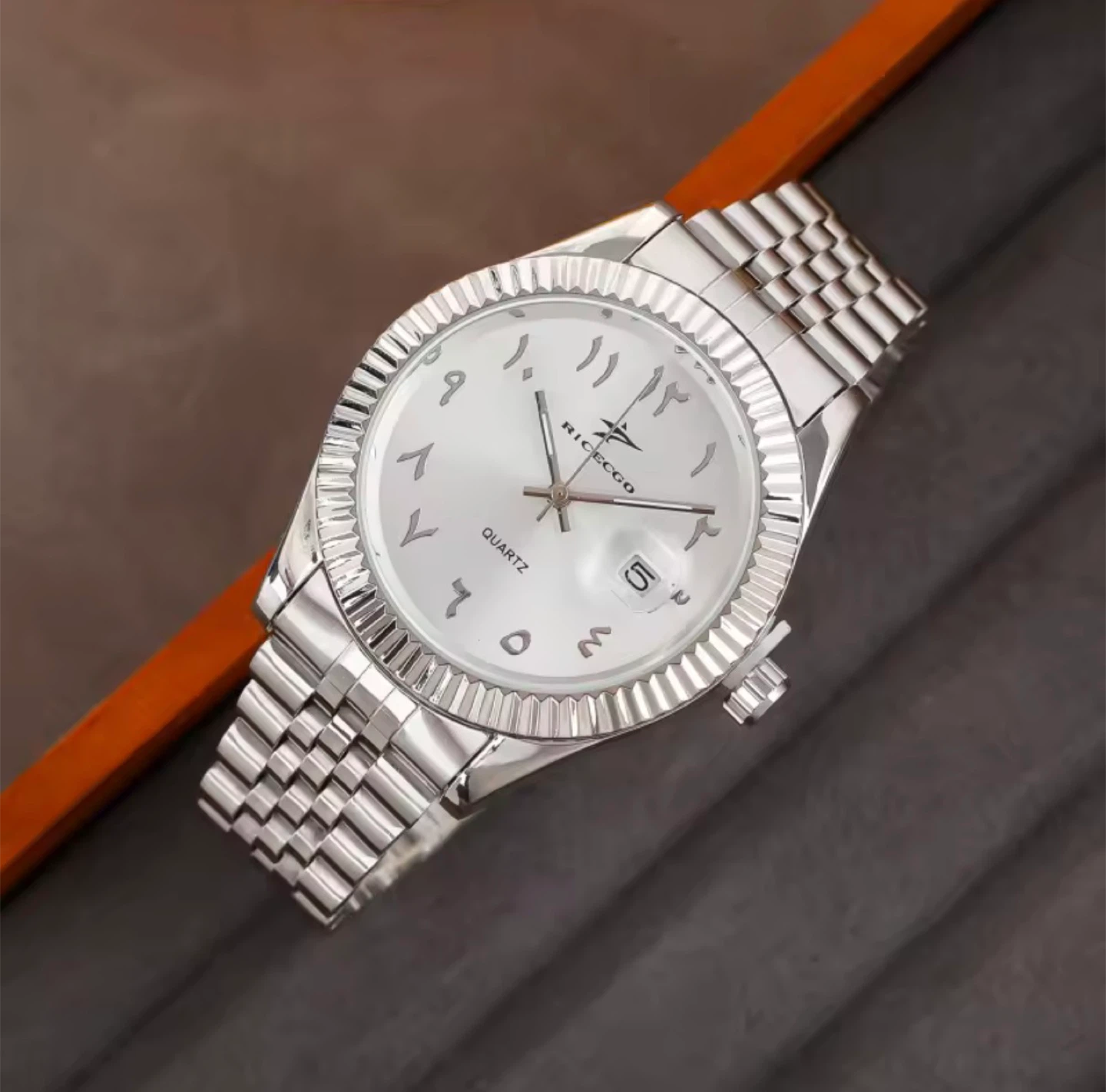 Arabic Numeral Silver Watch – New in Box | Datejust Style - photo 3