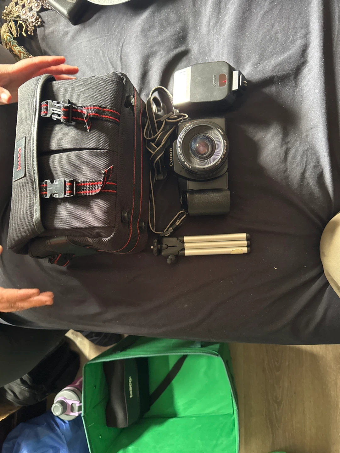 Canon Zoom Lens Camera with Flash and Bag