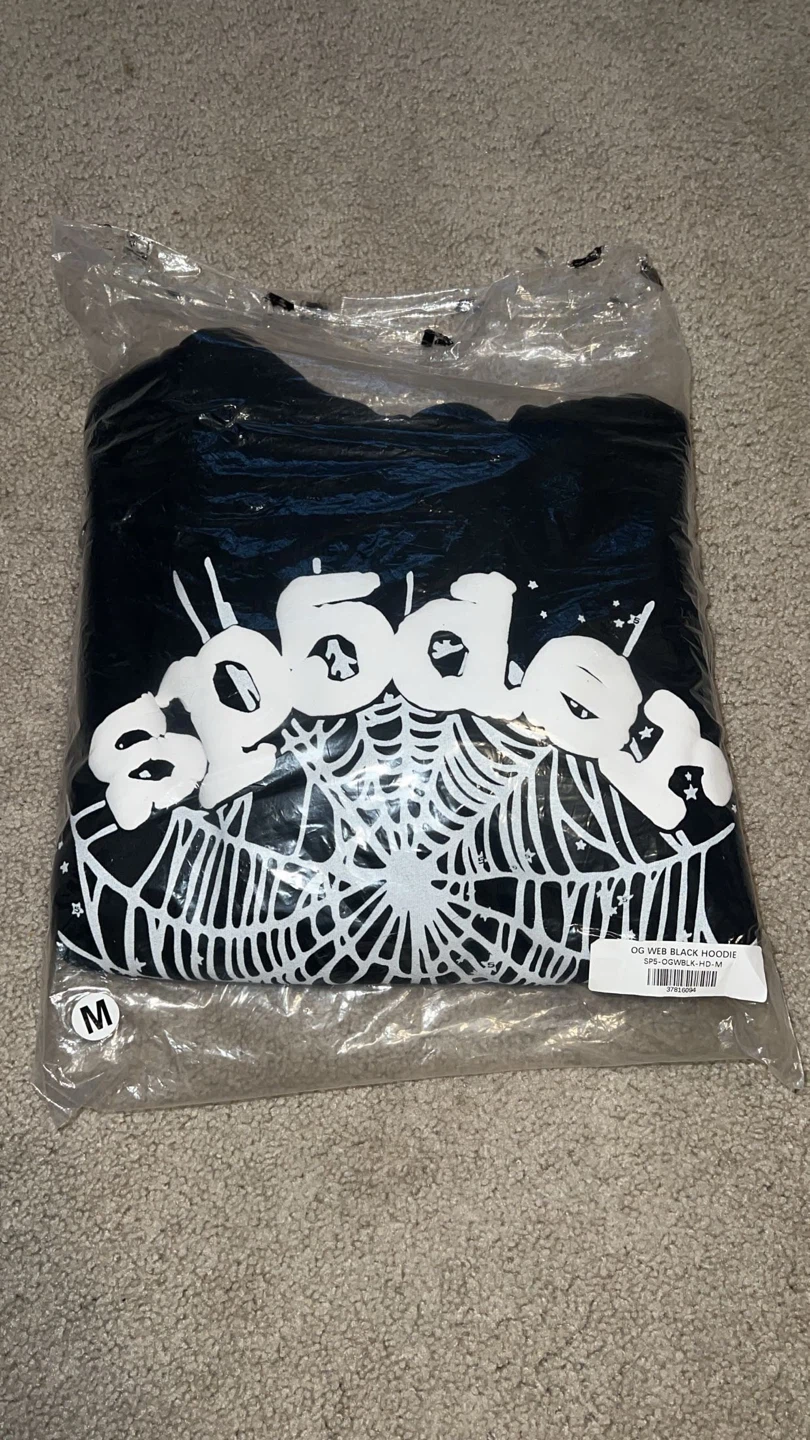 SP5DER OG Web Hoodie Black Size M