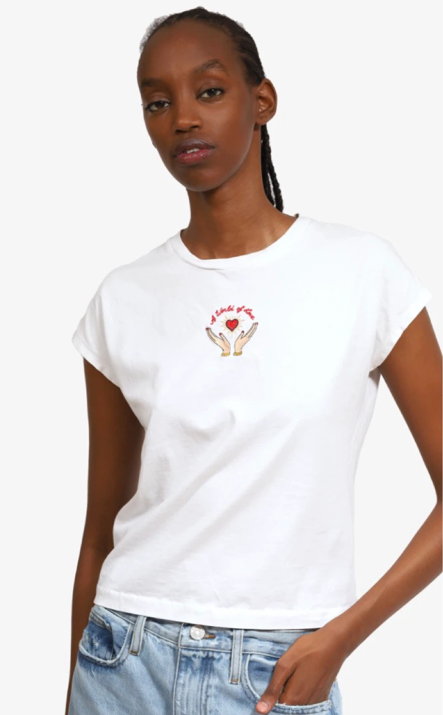 Sandro White Graphic T-Shirt Size2