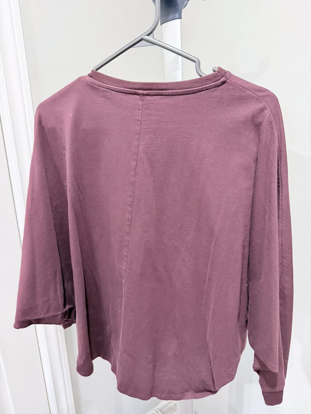UNIQLO Long Sleeve Crew Neck Top - Burgundy - Medium - photo 3