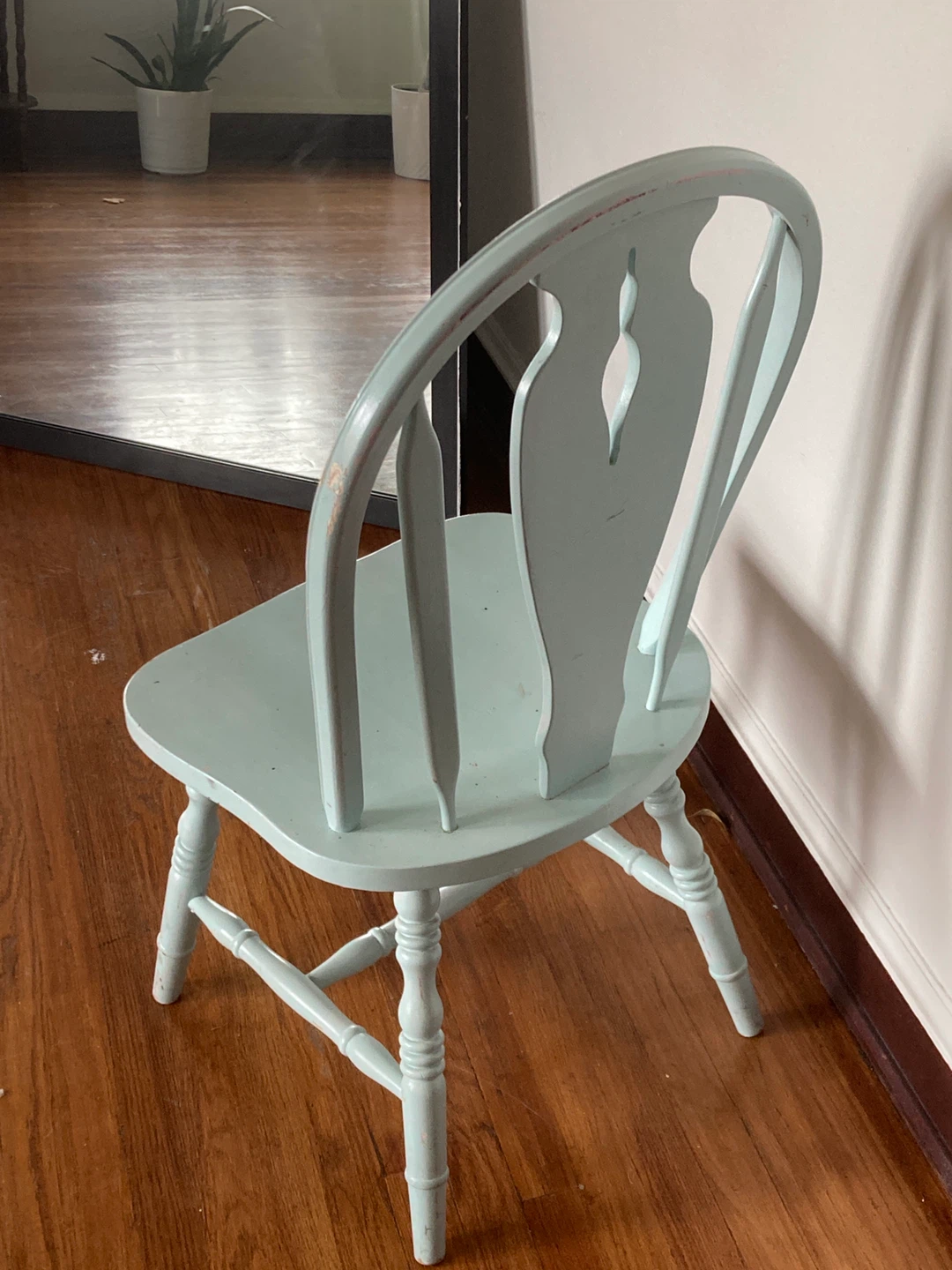 Light Blue Wooden Dining Chair - photo 2
