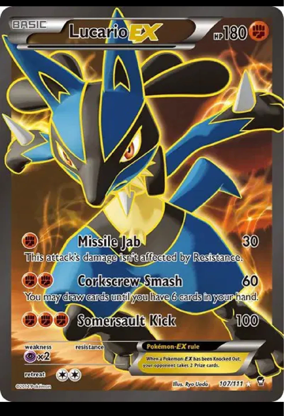 Lucario EX Pokémon Card 107/111