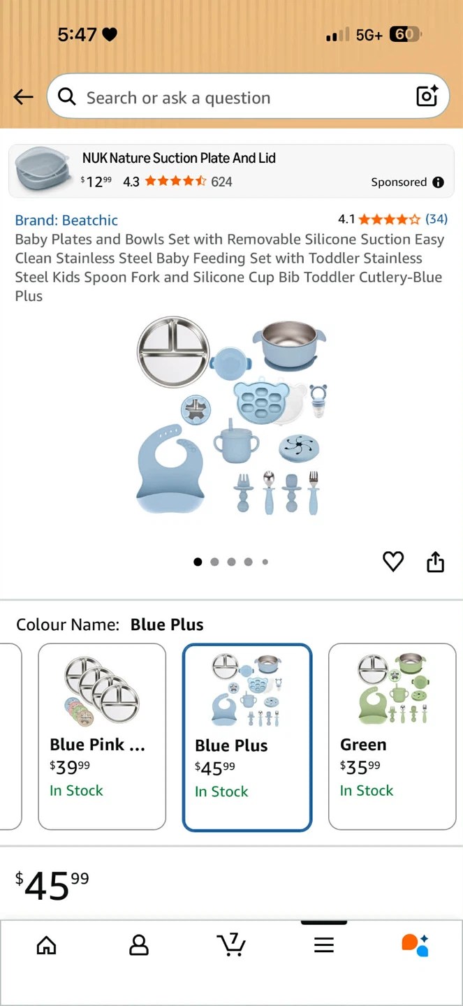 Baby Plates and Bowls Set - Blue Plus