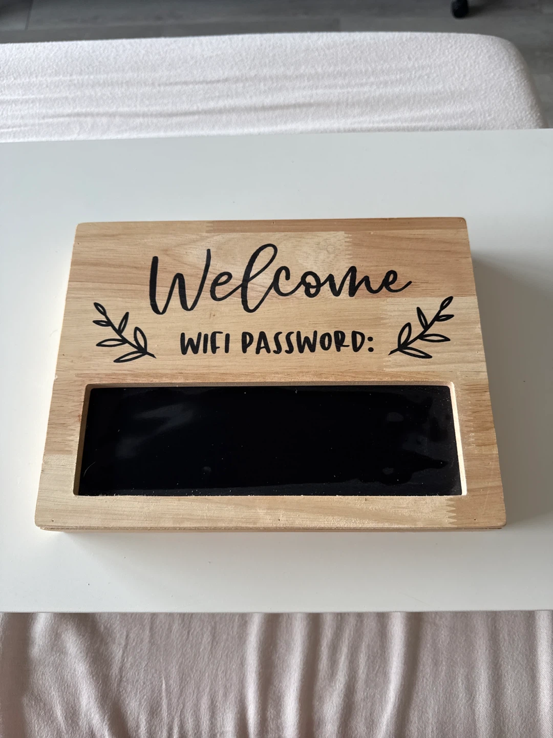 Wooden Welcome WIFI Password Sign - photo 2