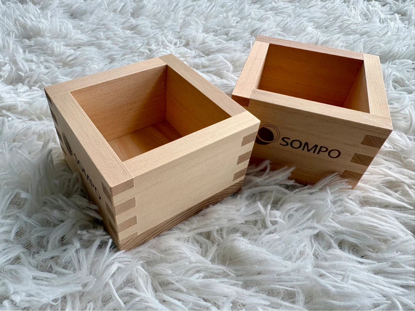 Hinoki Wooden Sake Cups-Pair, New (Great Aroma)