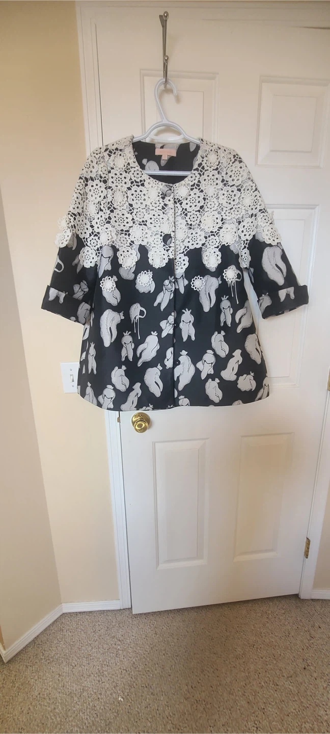 Statement Jacket with Crochet Collar
