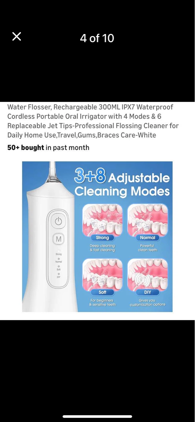 Rechargeable Water Flosser with 4 Modes & 6 Replaceable Tips - photo 4
