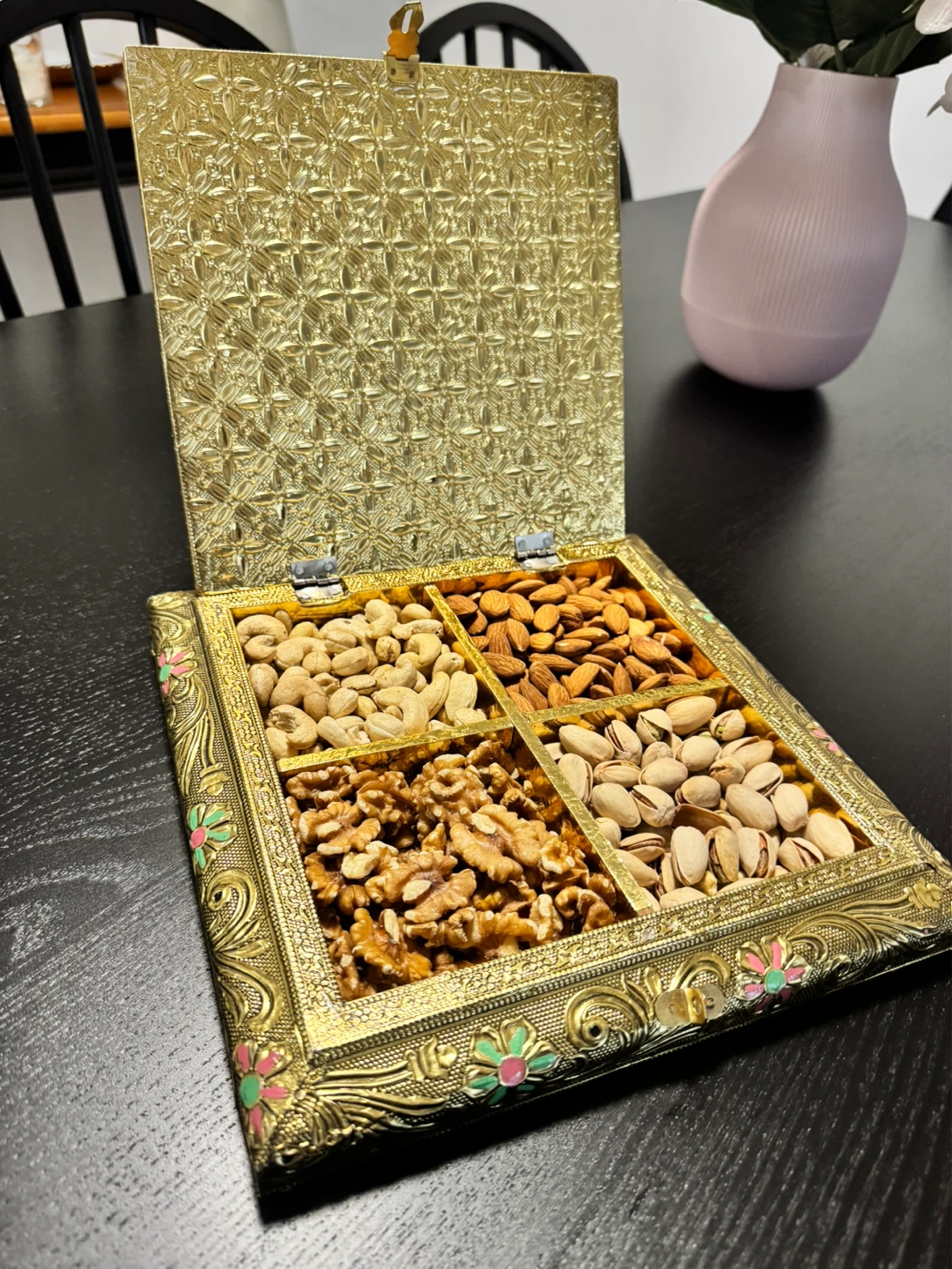 Decorative Nut Box with Peacock Design - photo 4