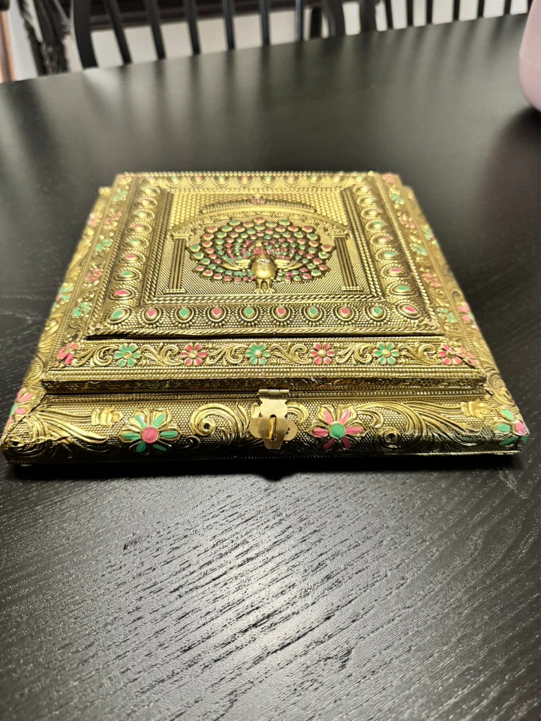 Decorative Nut Box with Peacock Design - photo 3