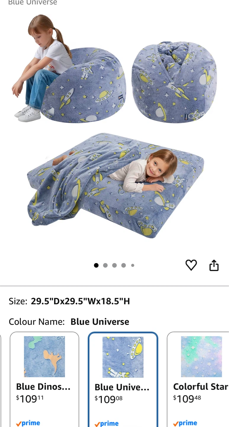 Brand New: COMAX Kids Bean Bag Chair & Bed