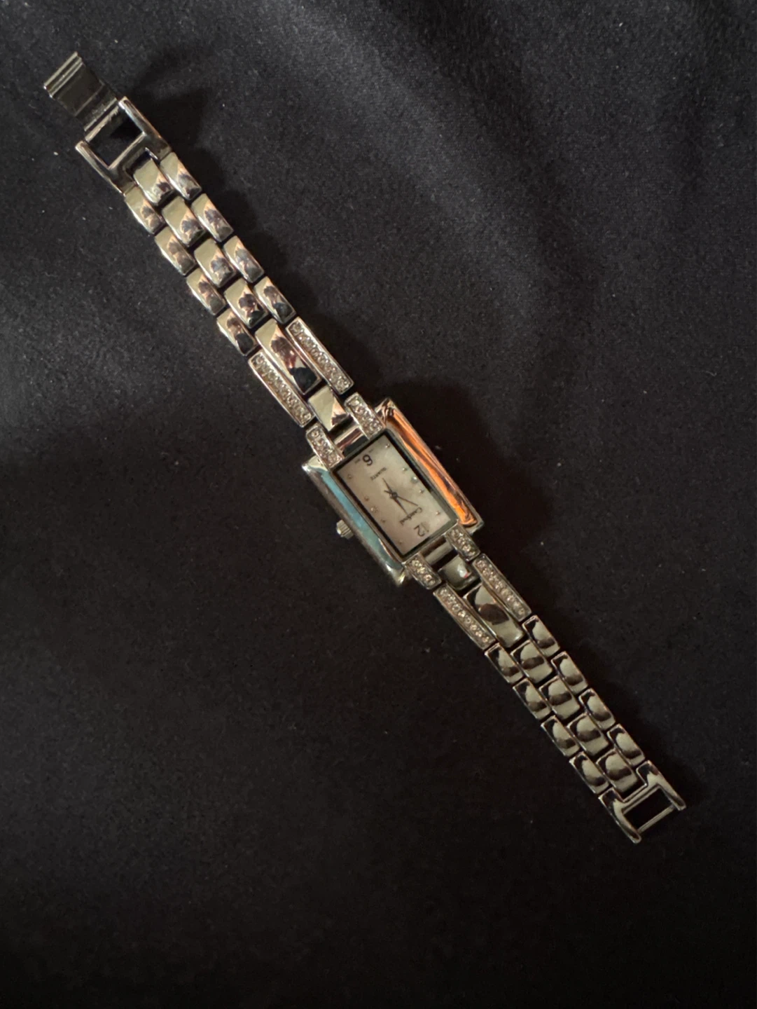 Women's Silver-Tone Watch with Crystal Accents