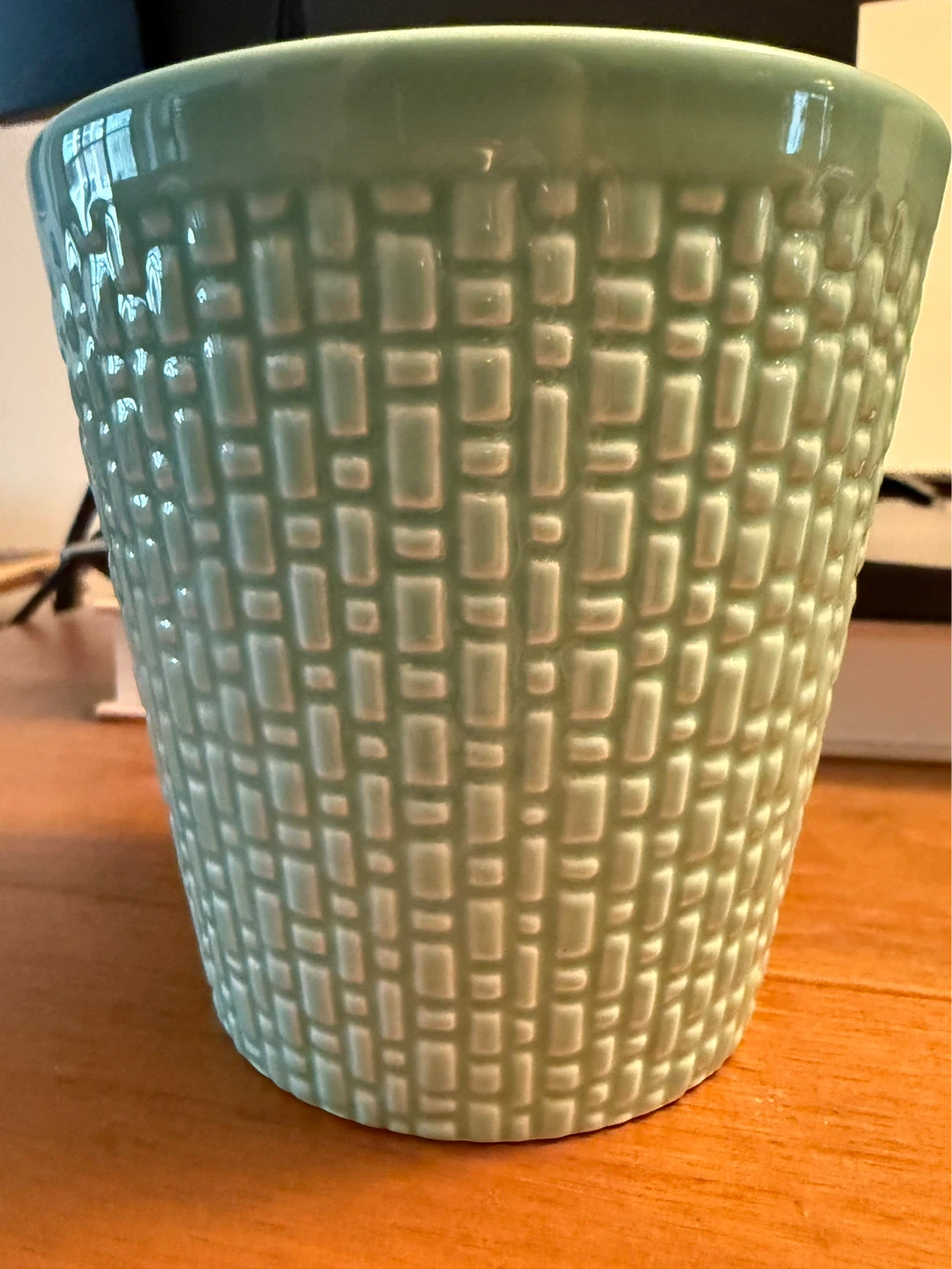 Pale Green Textured Ceramic Planter