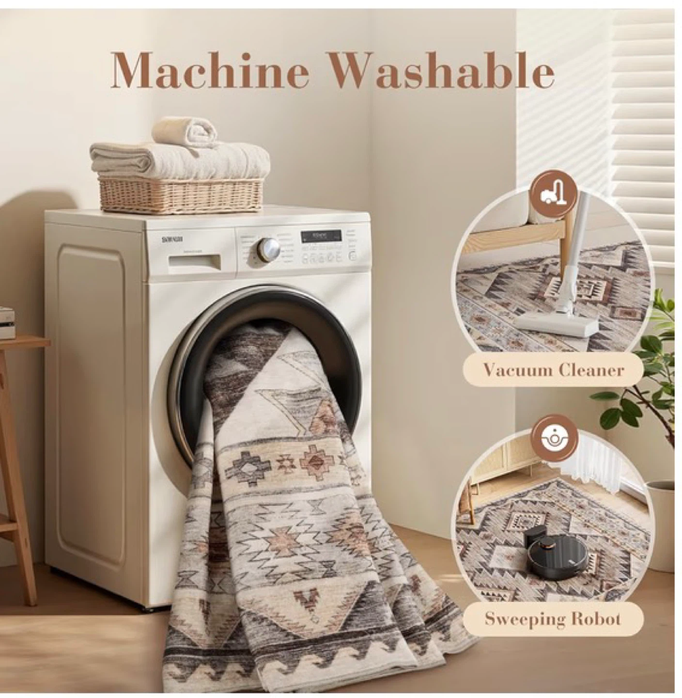 Southwestern Pattern Machine Washable Rug - photo 2