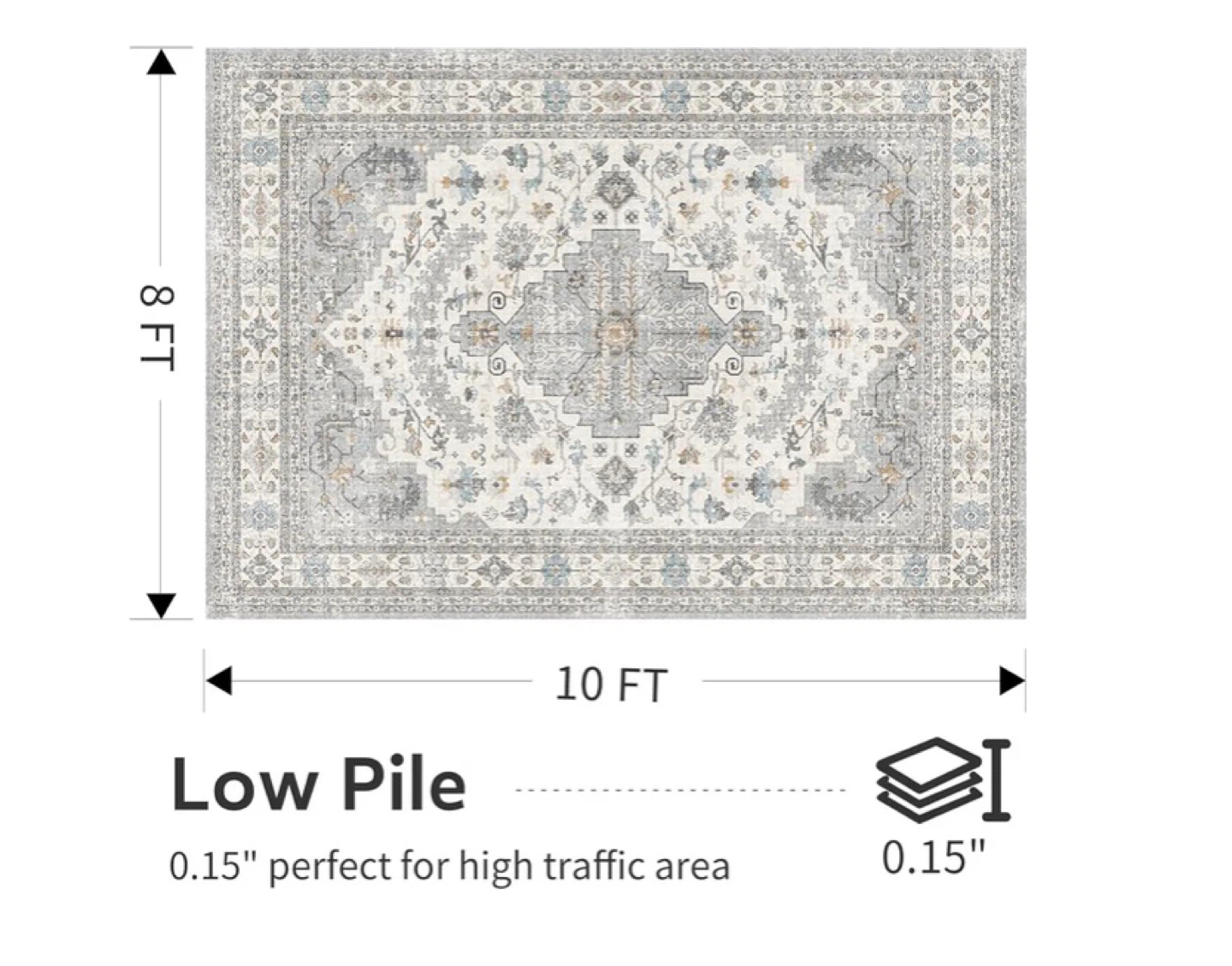 Elegant Area Rug - 8x10 ft - photo 2