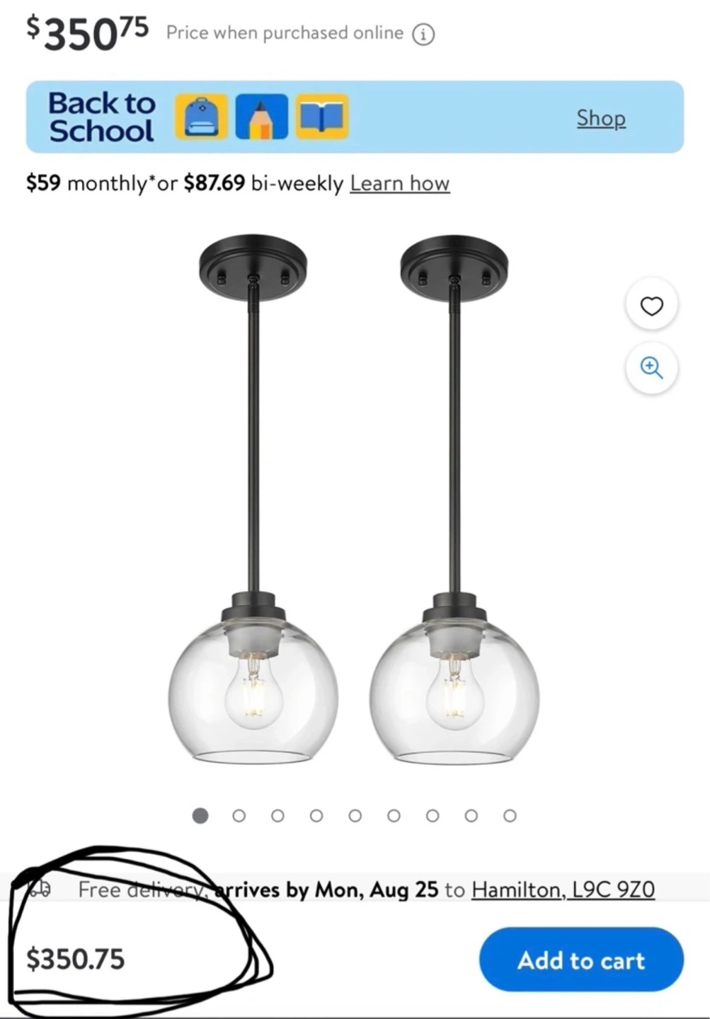 New!! 7" Modern Pendant Lights Kitchen Island 2 Pack