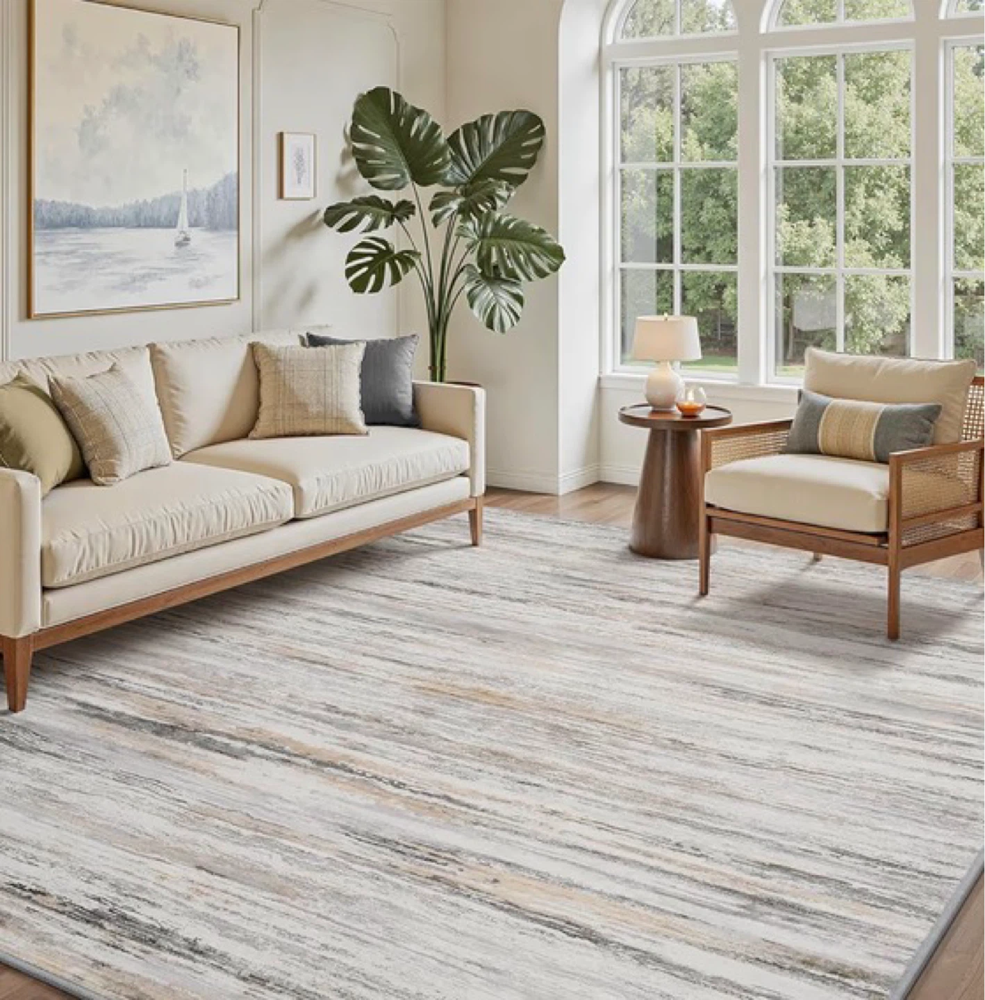 Ruggable 8x10 ft Rectangular Area Rug - Grey & Beige - photo 2