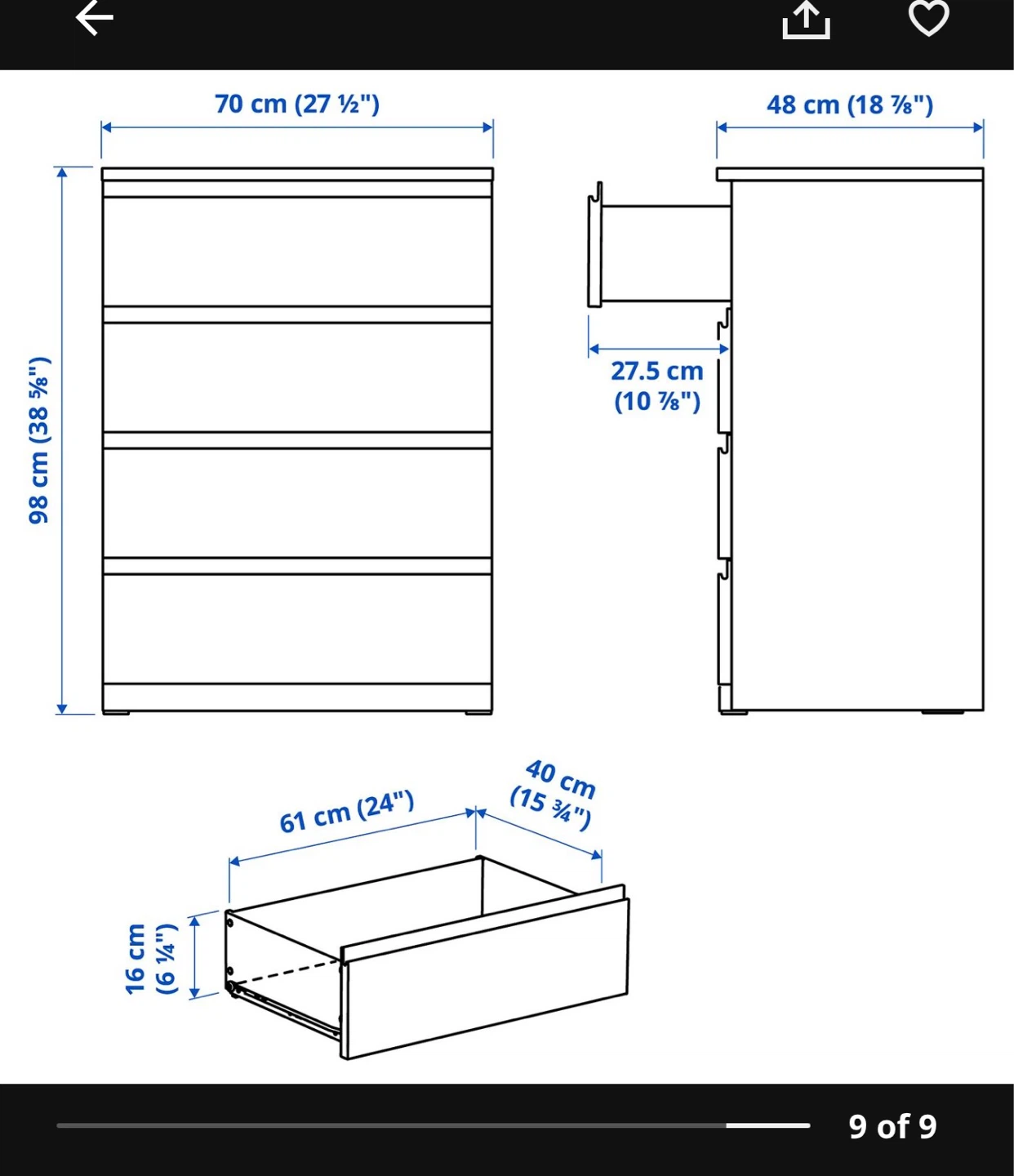 IKEA STORKLINTA 4-drawer chest - photo 3