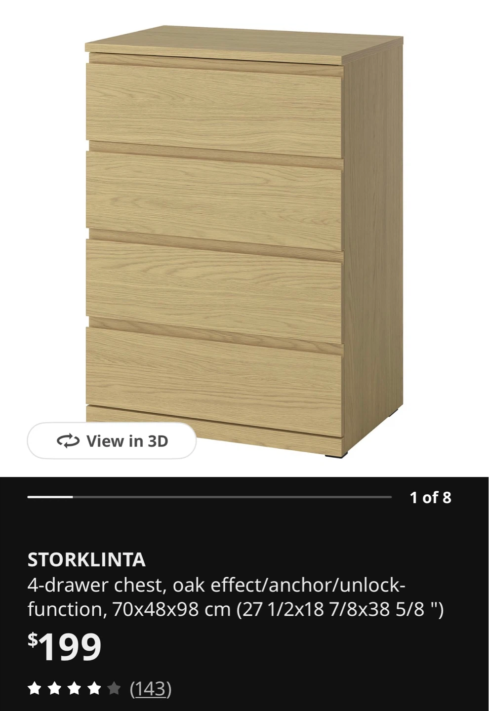 IKEA STORKLINTA 4-drawer chest - photo 2
