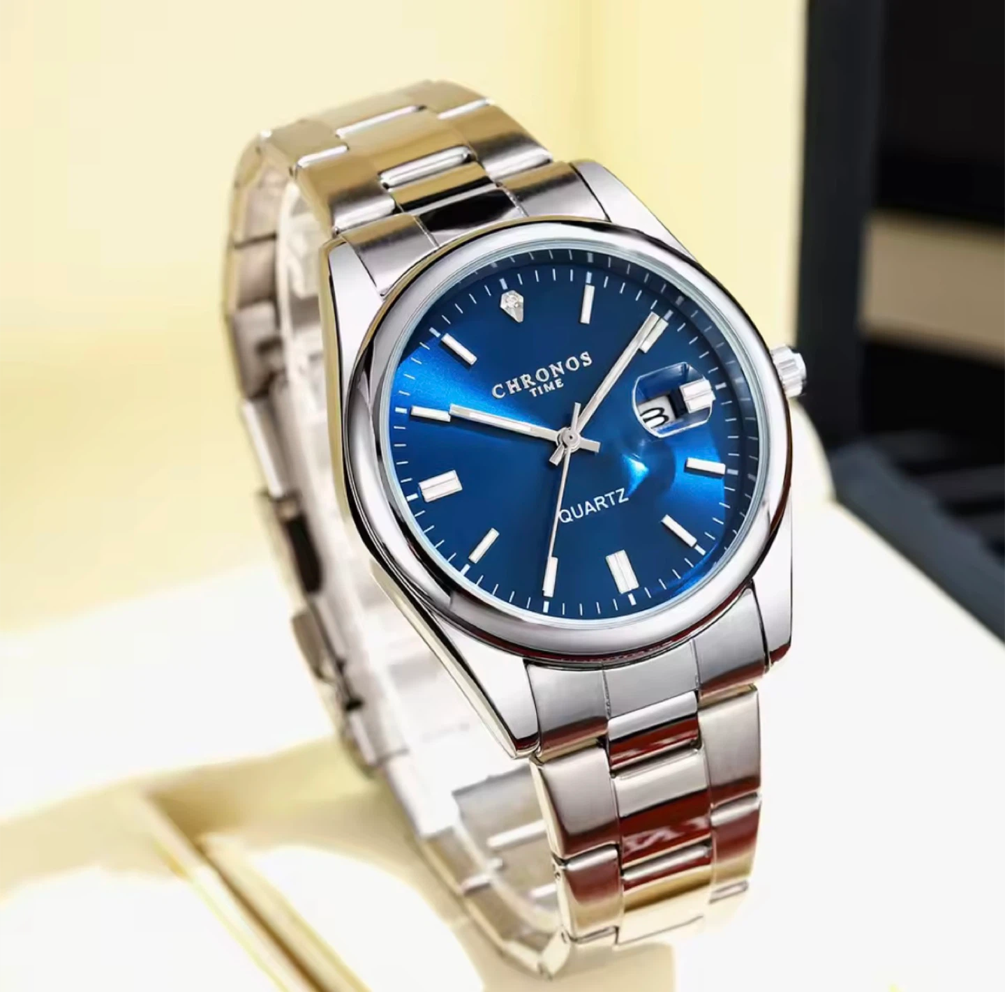 Blue Dial Silver Men’s Watch – New in Box | Clean Dress Watch - photo 2