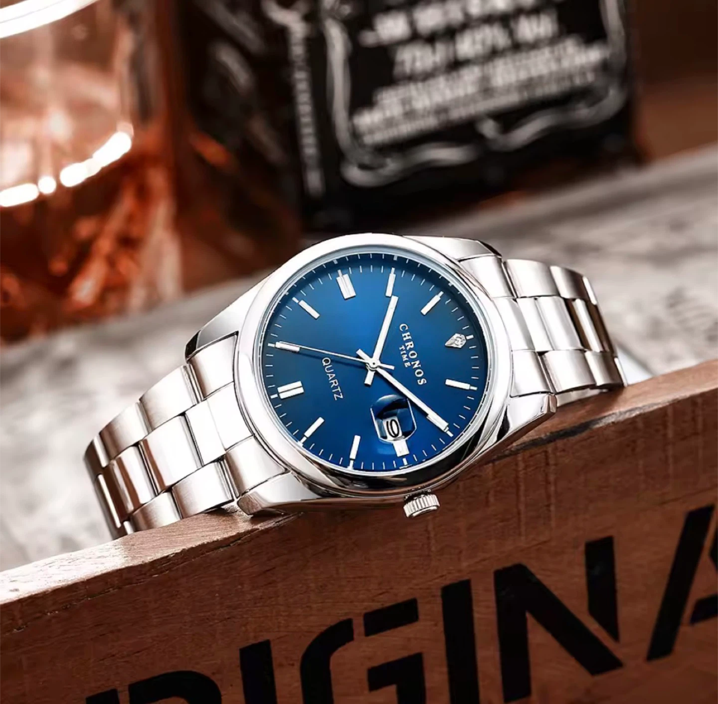 Blue Dial Silver Men’s Watch – New in Box | Clean Dress Watch - photo 3