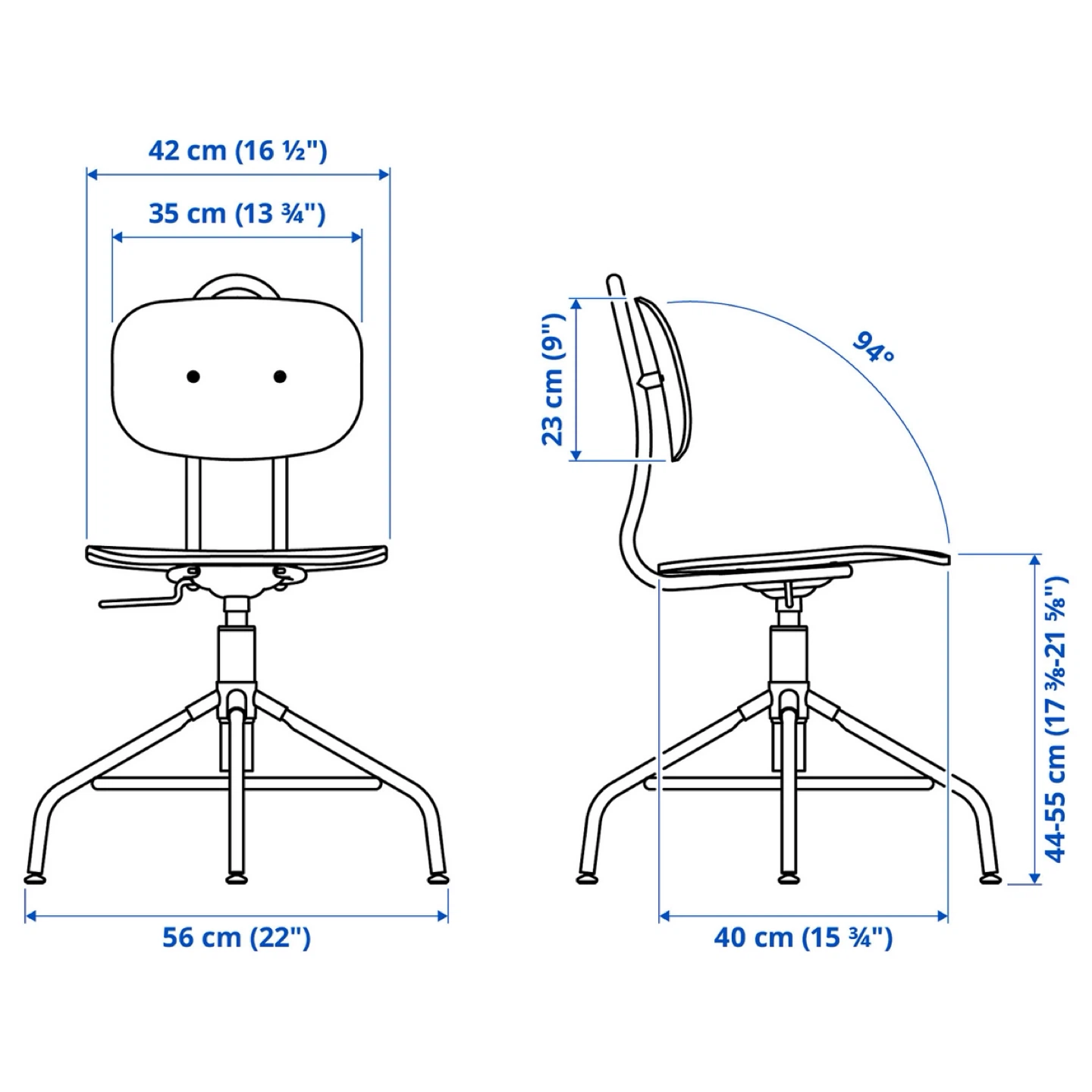 2 Adjustable Swivel Chair with Wooden Seat and Back - photo 5