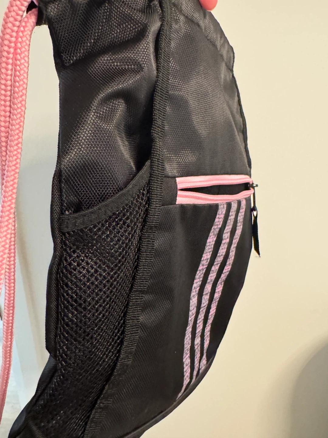 Adidas Drawstring Bag, Black and Pink - photo 3