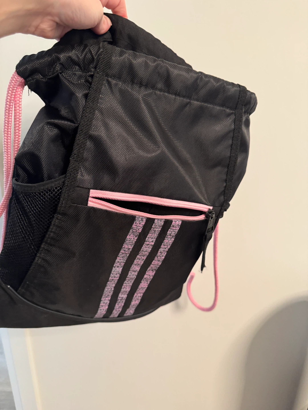 Adidas Drawstring Bag, Black and Pink - photo 4