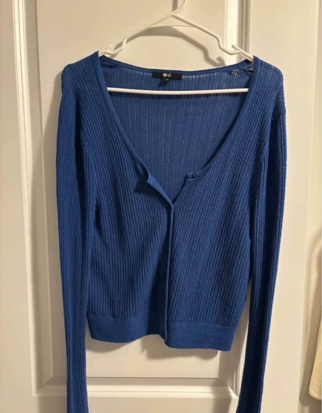 Uniqlo Blue Ribbed Cardigan