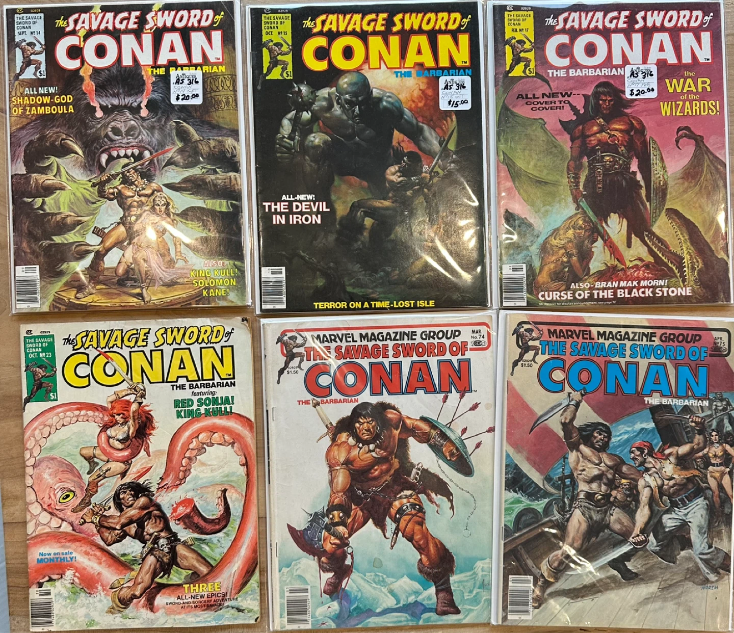 Vintage Savage Sword of Conan Comic Magazines