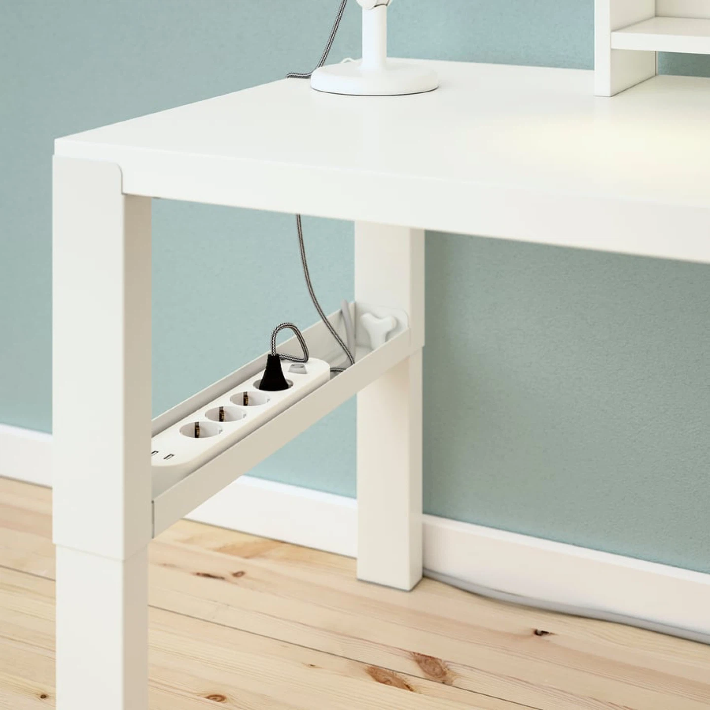 White Desk, height adjustable, 96x58 cm (37 3/4x22 7/8 ") - photo 2